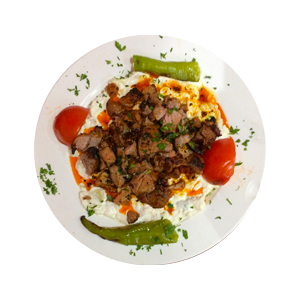 Yoghurt Adana Kebab with Pepper Tomato and Bread Served at Gooz BBQ House Burntisland